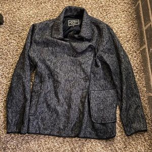 Lucky Brand drape wool tweed jacket medium